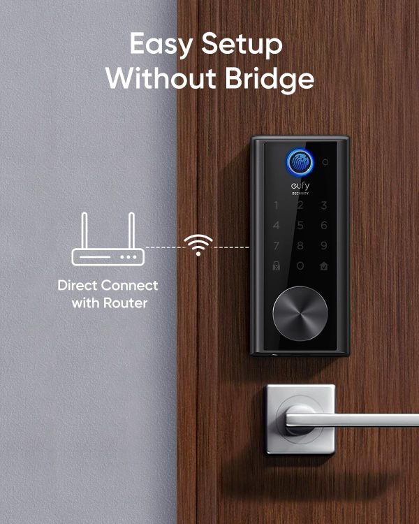 eufy Security Smart Lock S230, Keyless Fingerprint Lock for Front Door, Easy Installation, Built-in Wi-Fi, Reliable App for Remote Access, One-Year Battery Life, BHMA Certified, IP65 Weatherproof - Image 5