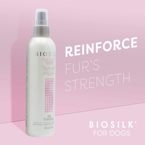 BioSilk for Dogs Silk Therapy Detangling Plus Shine Mist for Dogs | Best Detangling Spray for All Dogs & Puppies for Shiny Coats and Dematting | 8 Oz Bottle (Packaging May Vary),WHITE (Pack of 1) - Image 4