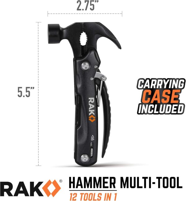 RAK Hammer Multitool BirthdayGifts for Men - Cool Unique Gifts For Men Who Have Everything - Compact DIY Survival Multi Tool - Backpacking & Camping Accessories - Gadget Gifts - Image 7