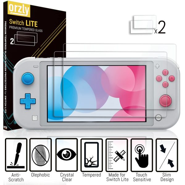 Orzly Switch Lite Accessories Bundle - Case & Screen Protector for Nintendo Switch Lite Console, USB Cable, Games Holder, Comfort Grip Case, Headphones, Thumb-Grip Pack & More (New Blue) - Image 5