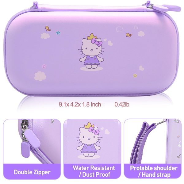 GUTIAL Accessories Bundle for Nintendo Switch Lite - Cute Kawaii NS Lite Accessories kit for Grils Boys Kids with Carrying Case, Cartoon Cover Case, Screen Protector, Stand - Purple - Image 3