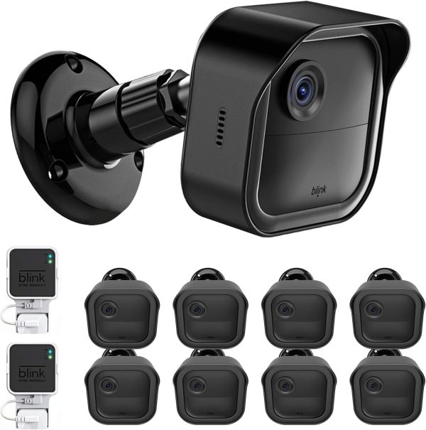 All-New Blink Outdoor Camera Surveillance Mount, 8 Pack Weatherproof Protective Housing and 360 Degree Adjustable Mount for Blink Outdoor 4th & 3rd Gen Camera,Black(Blink Camera is Not Included)