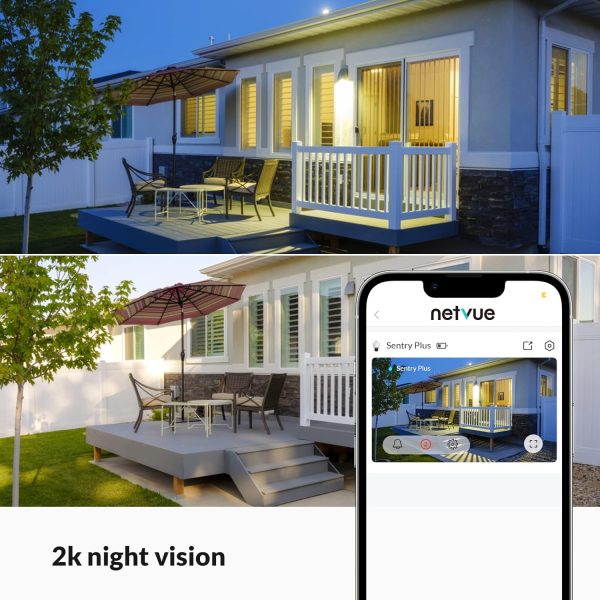 NETVUE Solar Security Cameras Wireless Outdoor 3MP Camera 2.4G WiFi 360° View PTZ. Strobe Light/Spotlight Home Security System with Motion Detection and Siren, Two-Way Audio, Color Night Vision - Image 6