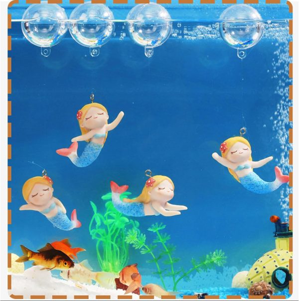 Floating Mermaid Fish Tank Decor, Cartoon Aquarium Decorations for Aquatic Pets to Play Resin Aquarium Ornaments Suitable for All Kinds of Fish Tank - Image 6