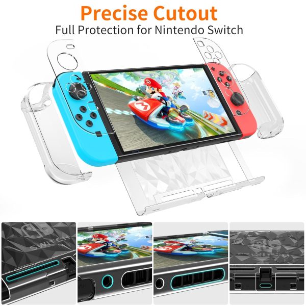 Switch Accessories Bundle 28 in 1 for Nintendo Switch, HEYSTOP Switch Christmas Gift Kit with Large Carrying Case, Dockable Protective Case, Screen Protector, Game Cards Case, Joycon Grip Cover - Image 6