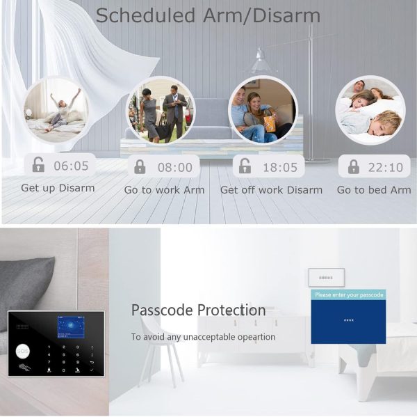 WiFi and GSM Home Security Alarm System, Door/Window Sensor (x10) Motion Detector (x1) with Smart Life and Tuya App Alert, Works with Google Assistant and Alexa - Image 5