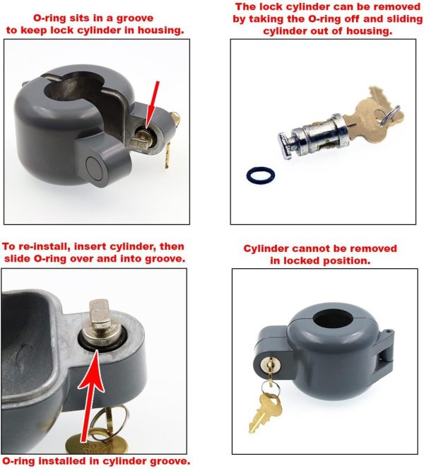 Prime-Line S 4180 Door Knob Lock-Out Device – Prevents Turning of Door Knob and Access to Keyhole, Can be Used for Home Rentals, Evictions, Job Sites & More – Keyed Alike, Diecast, Gray (Single Pack) - Image 3