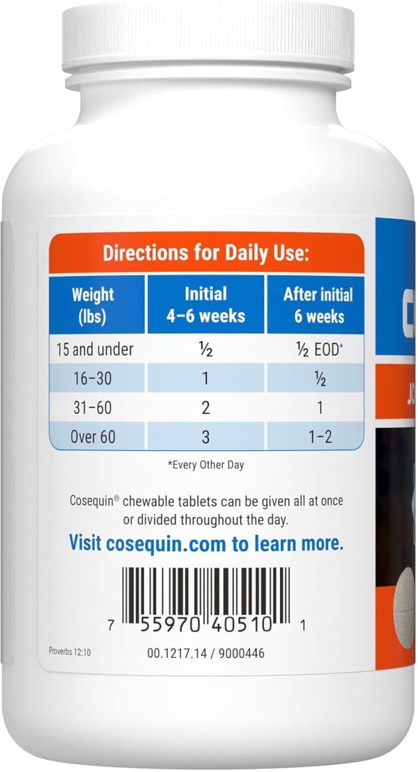 Nutramax Laboratories Cosequin Maximum Strength Joint Health Supplement for Dogs - With Glucosamine, Chondroitin, and MSM, 132 Chewable Tablets - Image 3