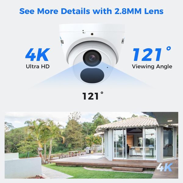 [4K HD Smart Motion Detection+3TB HDD] Hiseeu 4K/8MP PoE Security Camera System Home Security System w/4pcs 4K IP Security Cameras Outdoor Night Vision 4K 8CH H.265 NVR with 3TB HDD for 24/7 Record - Image 2