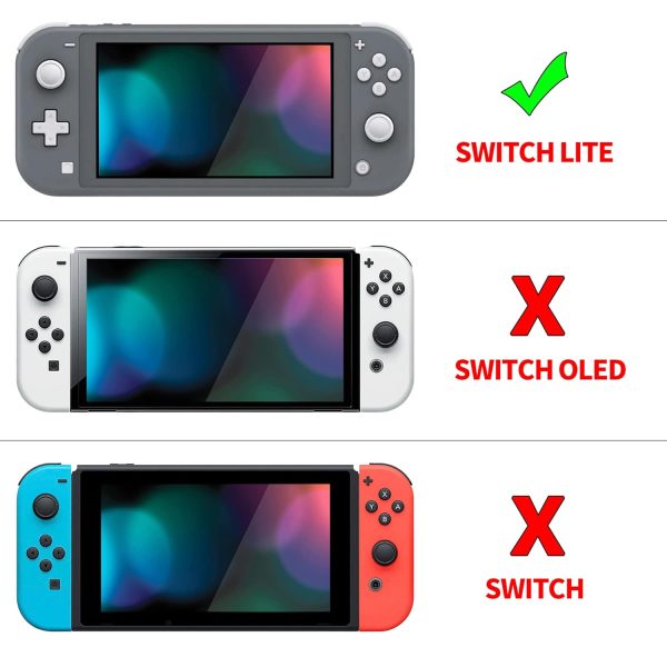 PlayVital ZealProtect Protective Case for Nintendo Switch Lite, Ergomomic Grip Hard Cover - Durable Shock-absorbent Anti-Scratch with Screen Protector & Thumb Grip Button Caps, Chameleon Purple Blue - Image 2