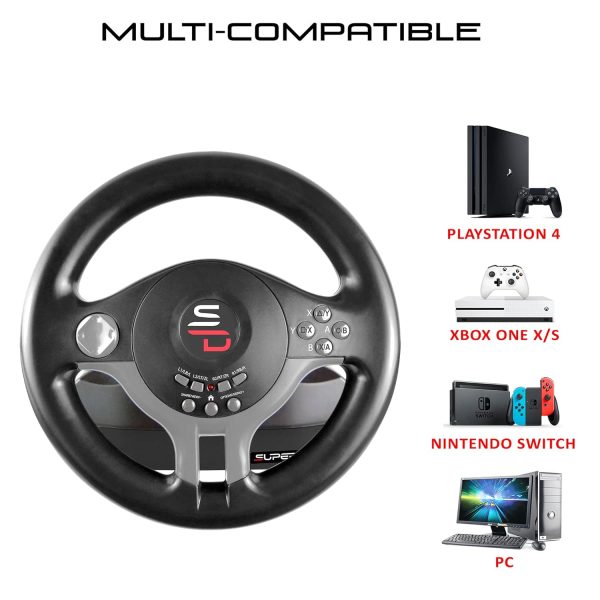 SUBSONIC Superdrive - SV250 Racing steering wheel with pedals and gearshift paddles for nintendo Switch - Ps4 - xbox Seie X/S, Xbox One - PC - Image 4