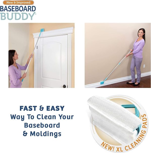 Baseboard Buddy – Baseboard & Molding Cleaning Tool! Includes 1 Baseboard Buddy and 3 Reusable Cleaning Pads, As Seen on TV - Image 5