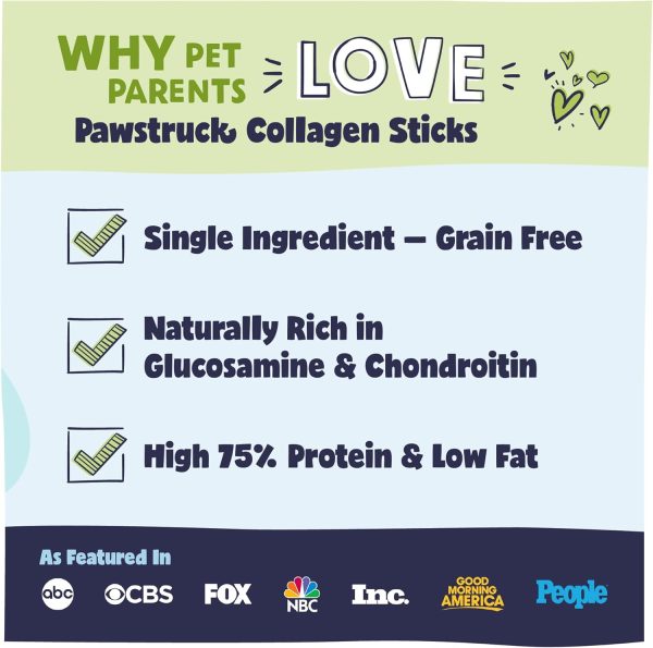 Pawstruck Natural Large 12" Beef Collagen Sticks for Dogs - Healthy Long Lasting Alternative to Traditional Rawhide - High Protein Treats w/Chondroitin & Glucosamine - 5 Count - Packaging May Vary - Image 4