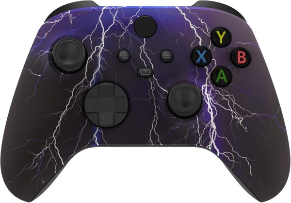 eXtremeRate Soft Touch Purple Storm Front Housing Shell Case for Xbox Series X & Xbox Series S Controller Custom Accessories - Controller NOT Included