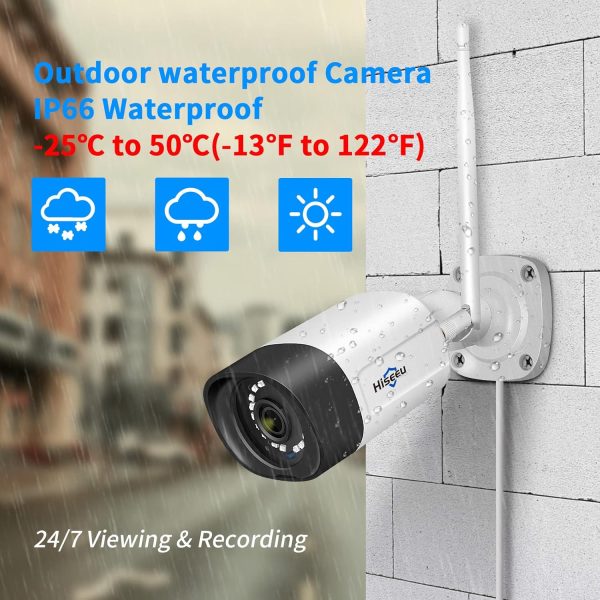 Hiseeu Security Cameras Wireless Outdoor System 5MP PTZ&Bullet Cameras IP66 Waterproof -Night Vision Motion Alert with 1TB Storage WiFi Security Camera No Monthly Fees - Image 3