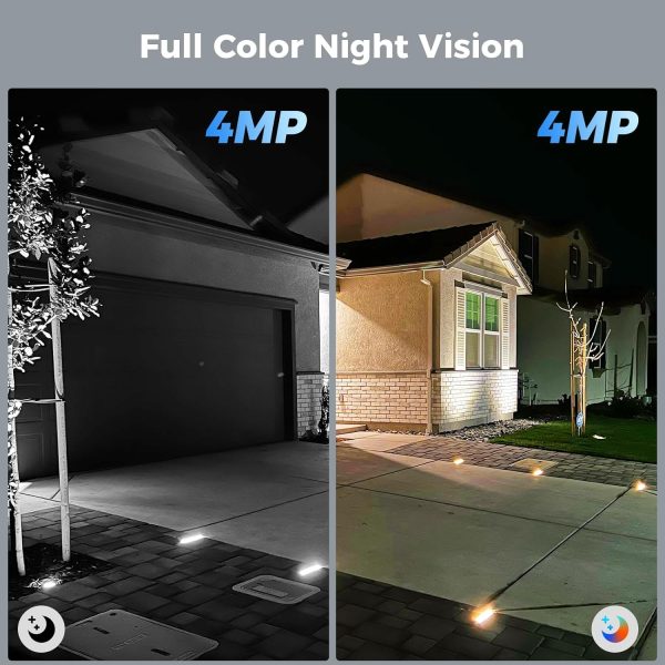 Hiseeu Solar Security Cameras Wireless Outdoor 2 Pack, Battery Powered 3K 4MP wifi Cameras for Home Surveillance, PIR/AI Motion Detection, Waterproof, Color Night Vision, 2-Way Audio, Cloud/SD Storage - Image 4