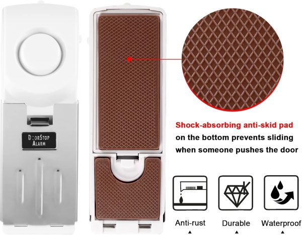 KERUI Upgraded Door Stop Alarm with Portable Door Lock 120 dB Travel Door Stopper Door Wedge Alarm with 3 Levels Sensitivity for Hotel, Home, Apartment - Image 3