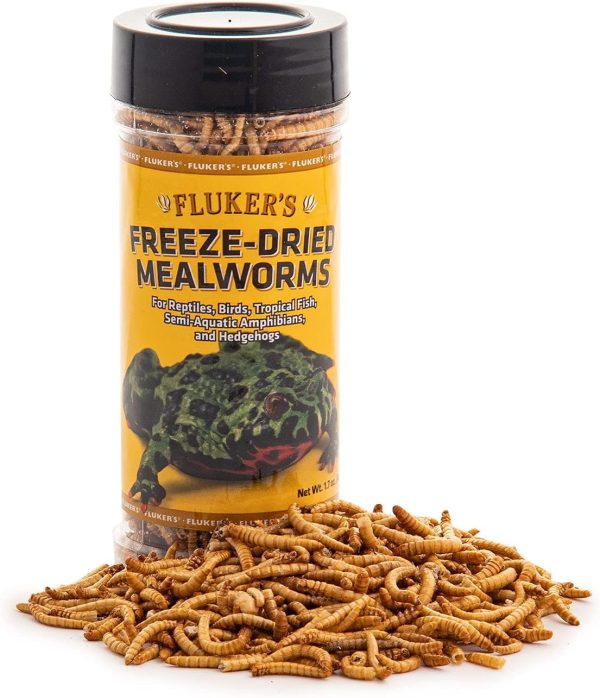 Fluker's Freeze Dried Insects, Nutrient, Packed Mealworms, Ideal for Lizards, Reptiles, Birds, Fish, Hedgehogs, 1.7 oz - Image 2