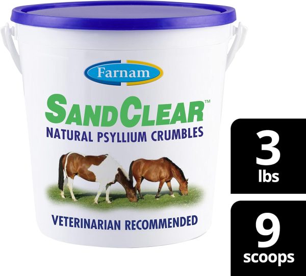 Farnam Sand Clear for Horses Natural Psyllium Crumbles, Veterinarian recommended to support the removal of sand & dirt from the ventral colon, 3 lbs., 9 scoops - Image 9