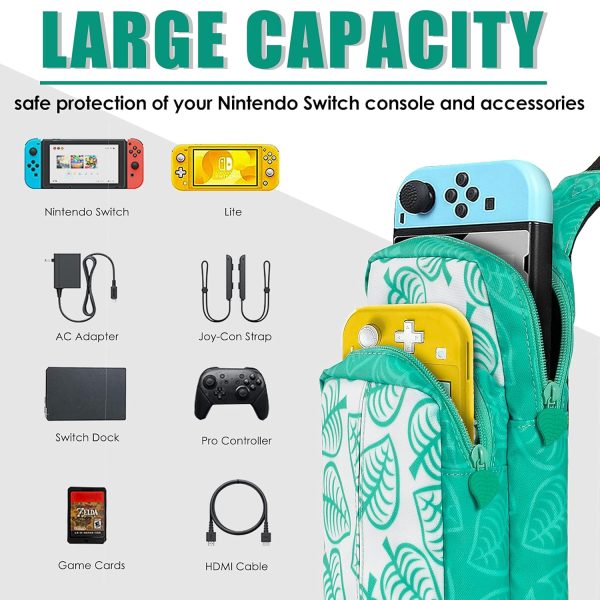 Travel bag for Nintendo Switch, Carrying Case for Nintendo Switch with Large Capacity, IP65 Waterproof for Nintendo Switch, Console, Dock, Joy-con Grip & Accessories (Turquoise Series) - Image 2