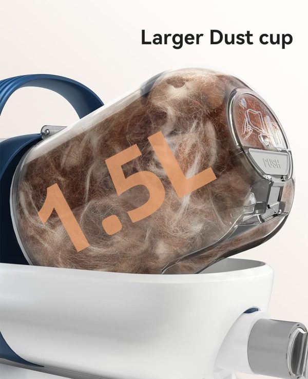 oneisall Dog Hair Vacuum & Dog Grooming Kit, Pet Grooming Vacuum with Pet Clipper Nail Grinder, 1.5L Dust Cup Dog Brush Vacuum with 7 Pet Grooming Tools for Shedding Pet Hair, Home Cleaning - Image 7