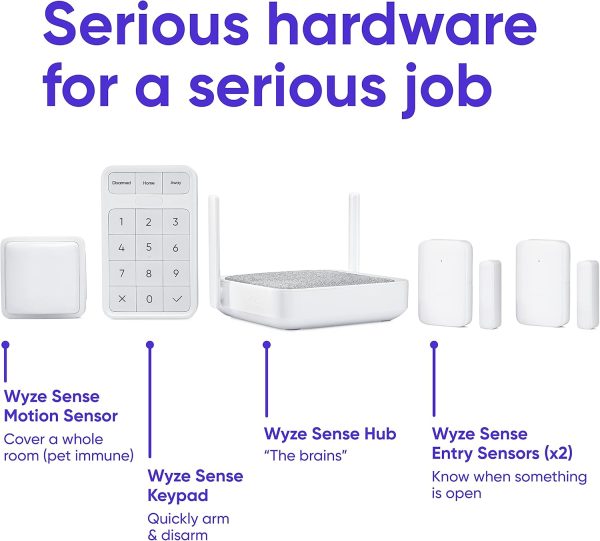 Wyze Home Security Core Kit: Hub, Keypad, Motion Sensor, Entry Sensors (x2); Compatible w/ Wyze Cam, Leak & Climate Sensors; 3 Mo. of 24/7 Professional Monitoring Service Incl., Subscription Required - Image 4