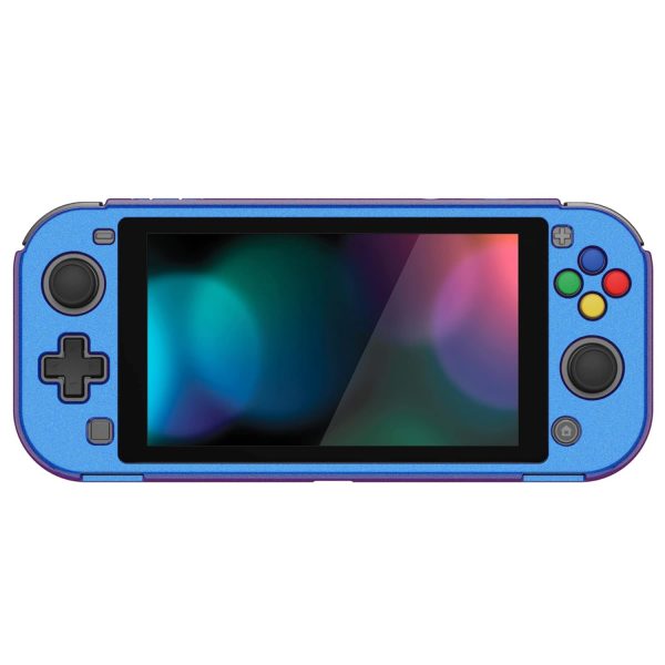 PlayVital ZealProtect Protective Case for Nintendo Switch Lite, Ergomomic Grip Hard Cover - Durable Shock-absorbent Anti-Scratch with Screen Protector & Thumb Grip Button Caps, Chameleon Purple Blue - Image 6