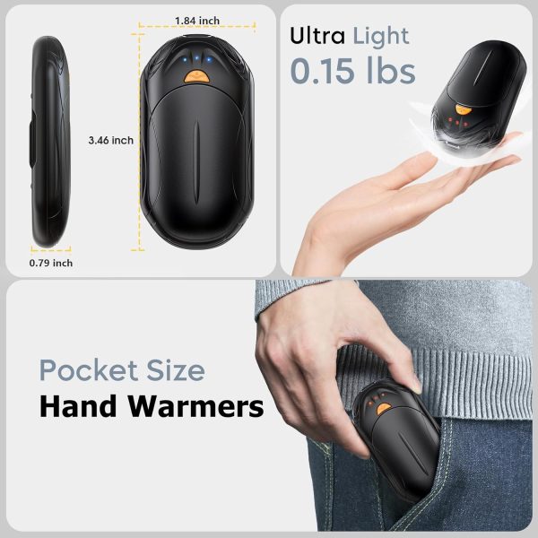 AI Hand Warmers Rechargeable 2 Pack, 6000mAh Electric Hand Warmers, AI Smart Chips 20Hrs Long Safe Heat, Portable Pocket Heater, Gifts for Christmas, Outdoor, Golf, Hunting, Camping Accessories - Image 5