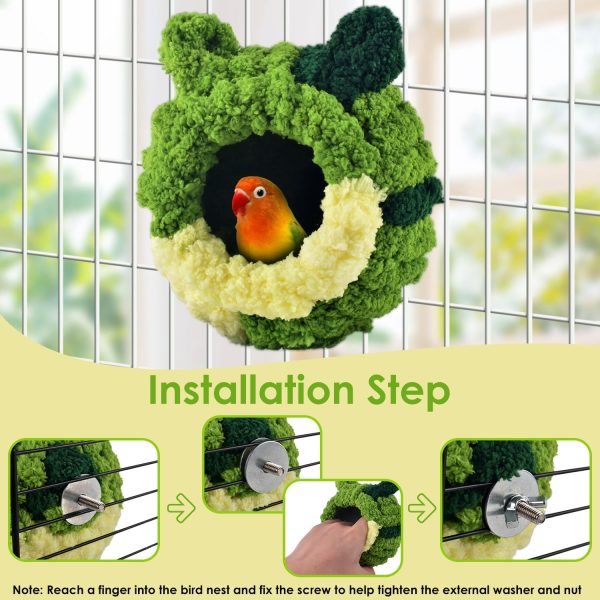 KATUMO Bird Nest, Conure Breeding House Parrotlet Snuggle Hut Lovebird Bed for Conure, Lovebird, Canary, Finch, Coneshape Birds, Hamster, Small Pets - Image 3