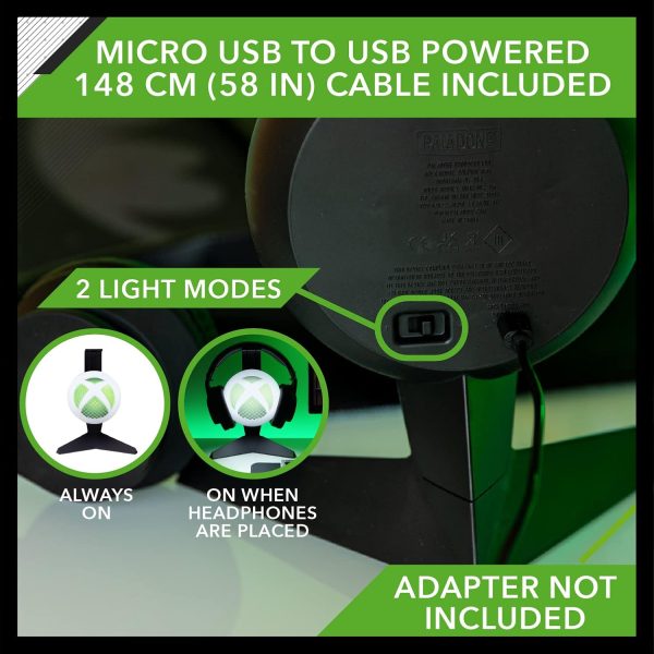 Paladone Xbox Light Up Headphone Stand, Gamer Headset Stand, Gaming Desk Accessories, Official Xbox Merchandise - Image 3