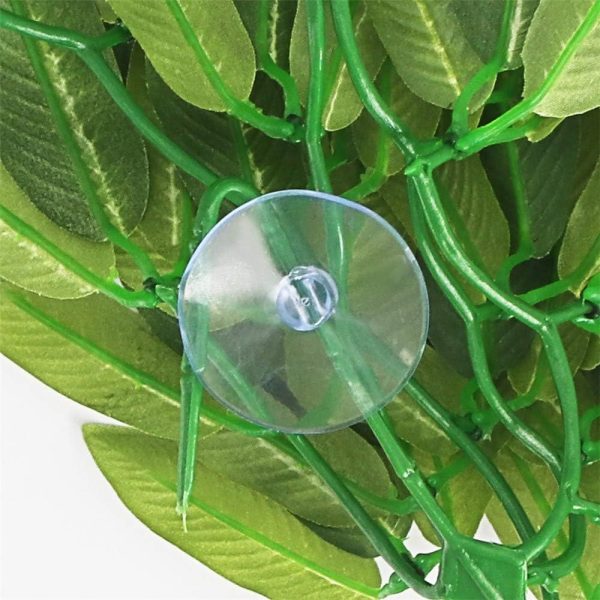 Reptile Plants Hanging Silk Terrarium Plant with Suction Cup for Bearded Dragons,Lizards,Geckos,Snake Pets and Hermit Crab Tank Habitat Decorations,Small Size,12 inches Green - Image 5