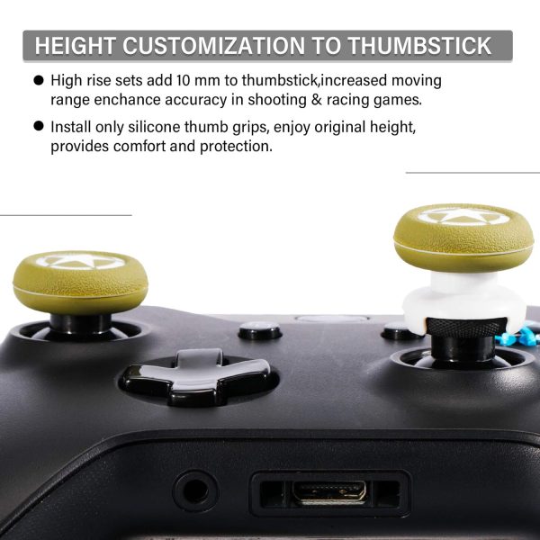 Playrealm FPS Thumbstick Extender & Printing Rubber Silicone Grip Cover 2 Sets for Xbox Series X/S & Xbox One Controller (WWII US Army) - Image 4