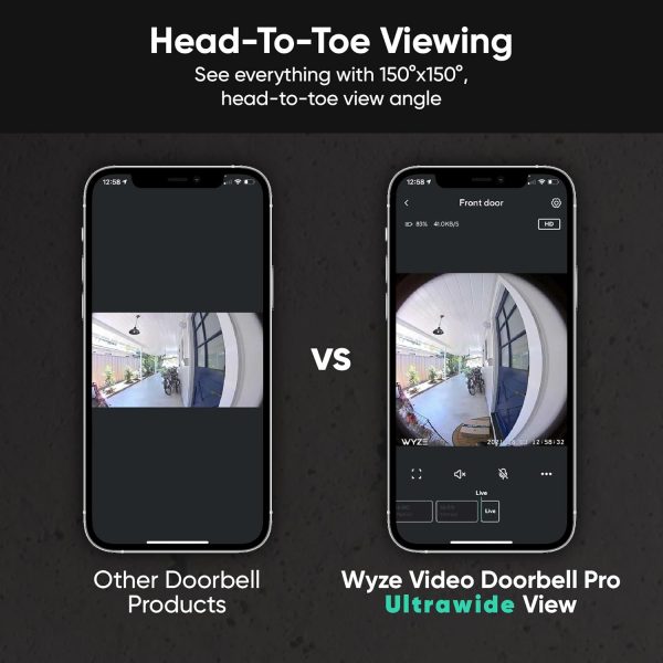 Wyze Wireless Video Doorbell Pro (Chime Included), 1440 HD Video, 1:1 Aspect Ratio: 1:1 Head-to-Toe View, 2-Way Audio, Night Vision - Image 3