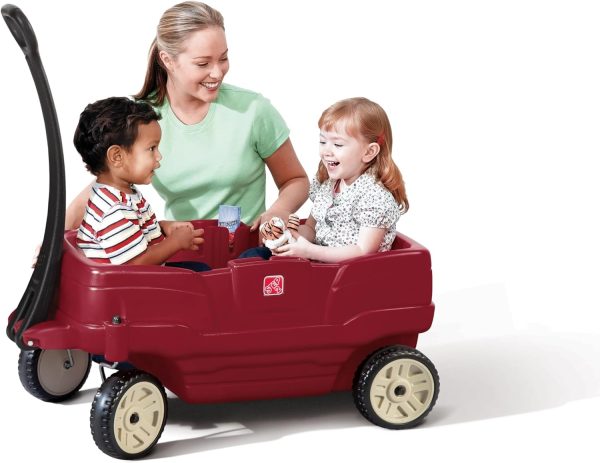 Step2 Neighborhood Wagon, Kids Ride On Toy, Stroller Substitute, Includes Seat Belts, Made of Durable Plastic, Max Weight 75 lbs., For Toddlers 1.5-5 Years Old, Red - Image 4