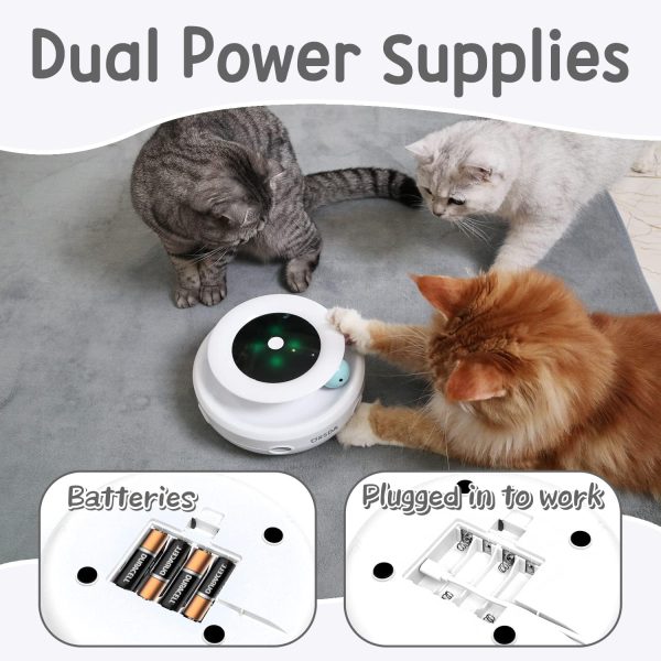 ORSDA 2in1 Interactive Toys for Indoor Cats, Timer Auto On/Off, Cat Toy Balls & Ambush Electronic Cat Mice Toy for Entertainment with 6pcs Feathers, Dual Power Supplies - Image 6