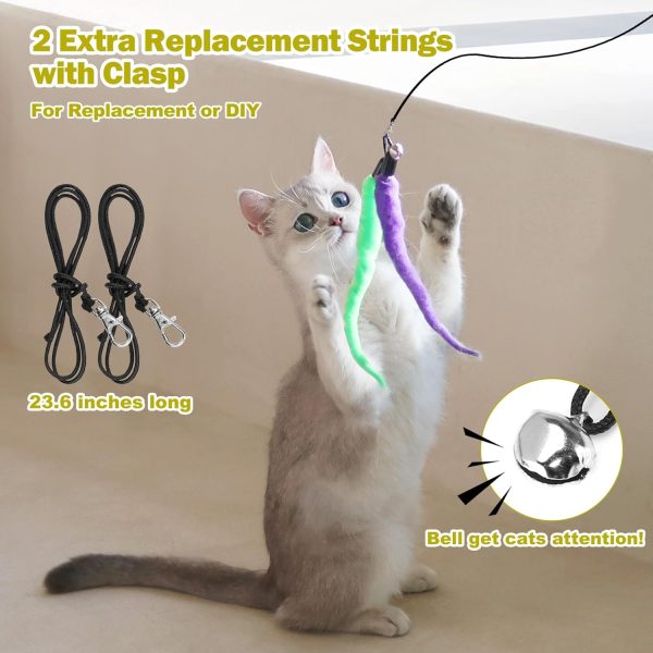 Interactive Cat Toys - Retractable Wand Toy and Feather Toys Refills for Indoor Cats to Chase and Exercise - Image 6