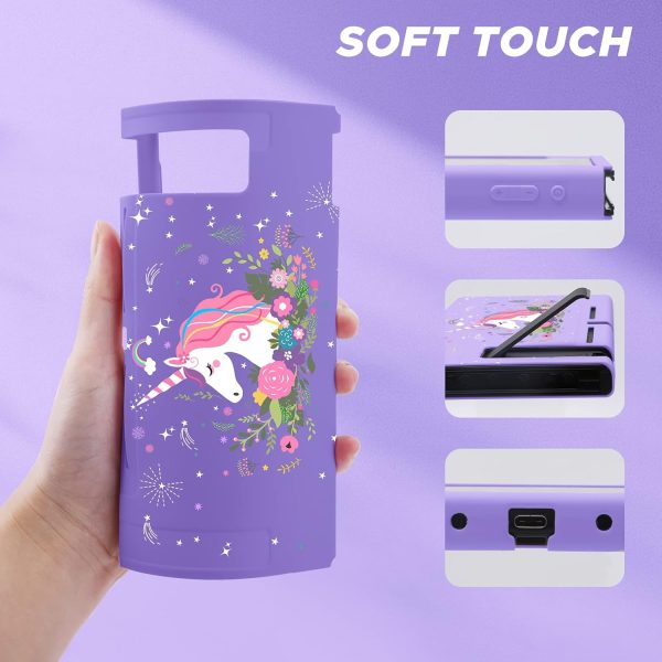 homicozy Cute Unicorn Protection Case for Nintendo Switch,Purple Hard Carrying Case with Soft TPU Protective Cover and Protection Acessories Compatible with Nintendo Switch for Girls - Image 7