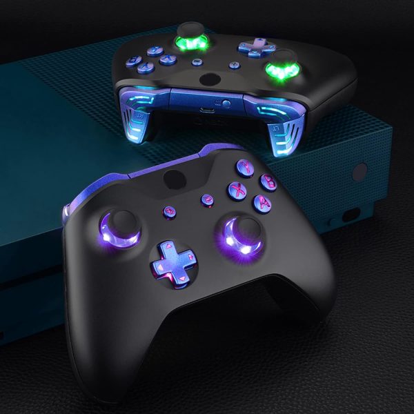 eXtremeRate Chameleon Classical Symbols Bumpers Triggers Dpad Thumbsticks Start Back ABXY Buttons Multi-Colors Luminated DTFS (DTF 2.0) LED Kit for Xbox One S/X Controller - Controller NOT Included - Image 6