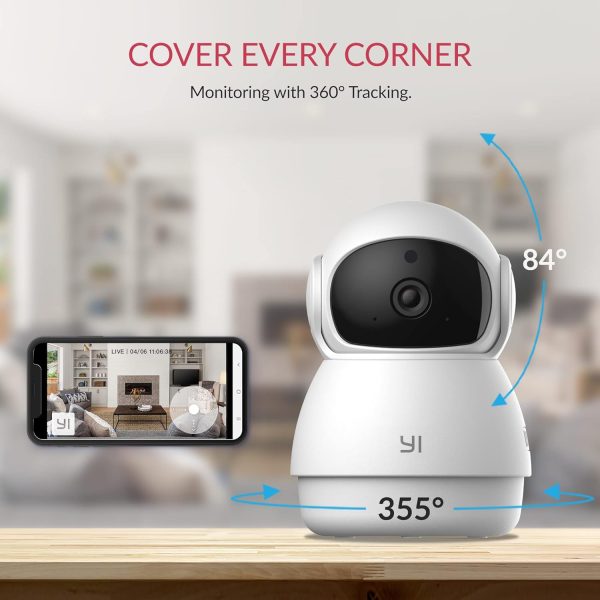 YI 2pc 2K Dome Security Camera, 2.4G Smart Indoor Pet Monitoring Cam with Night Vision, 2-Way Audio, Motion Detection, Phone APP, Compatible with Alexa and Google Assistant - Image 4