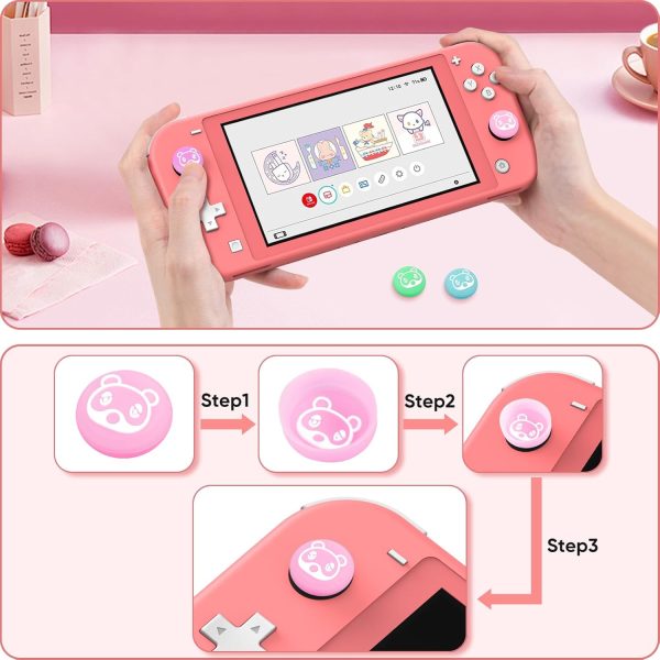 Fintie Case for Switch Lite, 8 in 1 Switch Lite Accessories Bundle with Nintendo Switch Lite Carrying Case, Soft TPU Clear Case, Switch Lite Screen Protector, Switch Thumb Grips, Fantasy Ombre - Image 6