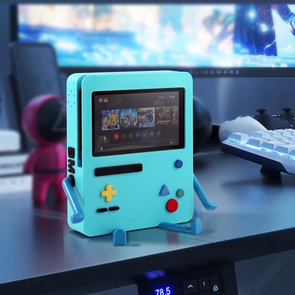 GRAPMKTG Charging Stand for Nintendo Switch Accessories Portable Dock Compatible for Nintendo Switch OLED Cute Case Decor Gift Men Women Kids Blue - Image 2