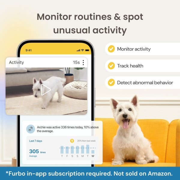 Furbo 360° Dog Camera + Nanny Bundle: Home Security & Dog Safety Alerts, Rotating Pet Treat Dispenser Camera with Speaker, Smart Home Indoor Cam w Phone App (Additional Subscription Required at Setup) - Image 5