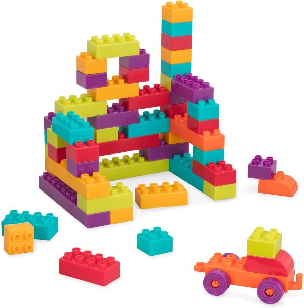 Battat – Building Blocks & Wagon – 55-Piece Block Set – Construction Playset For Kids, Toddlers – Developmental Toy – 18 Months + – Locbloc Wagon - Image 3