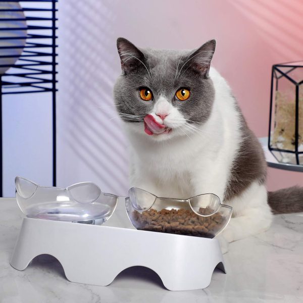 MILIFUN Cat Food Bowls Elevated Tilted, Anti Vomiting Orthopedic Kitty Bowls for Puppy and Bunny, Indoor Cats. - Image 4