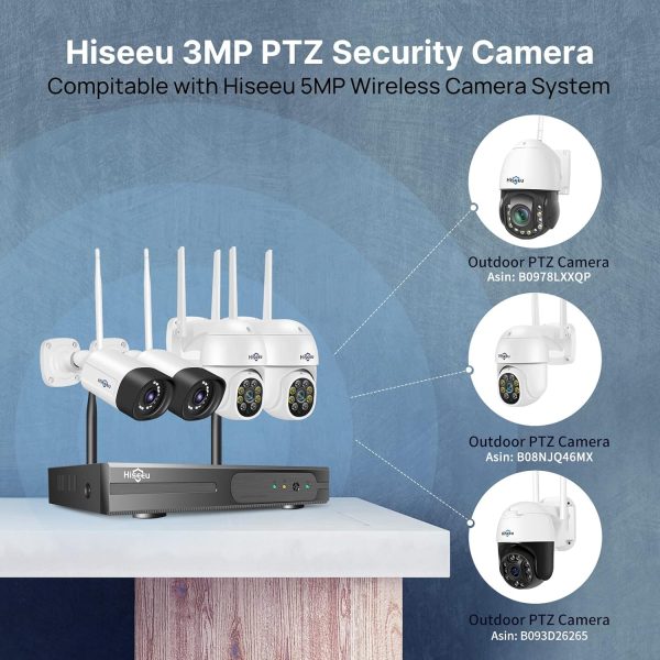 Hiseeu Security Cameras Wireless Outdoor System 5MP PTZ&Bullet Cameras IP66 Waterproof -Night Vision Motion Alert with 1TB Storage WiFi Security Camera No Monthly Fees - Image 9