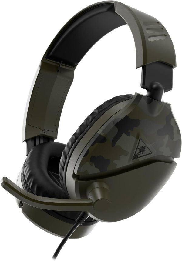 Turtle Beach Recon 70 Multiplatform Gaming Headset - Xbox Series X|S, Xbox One, PS5, PS4, PlayStation, Switch, Mobile, & PC with 3.5mm - Flip-to-Mute Mic, 40mm Speakers – Green Camo