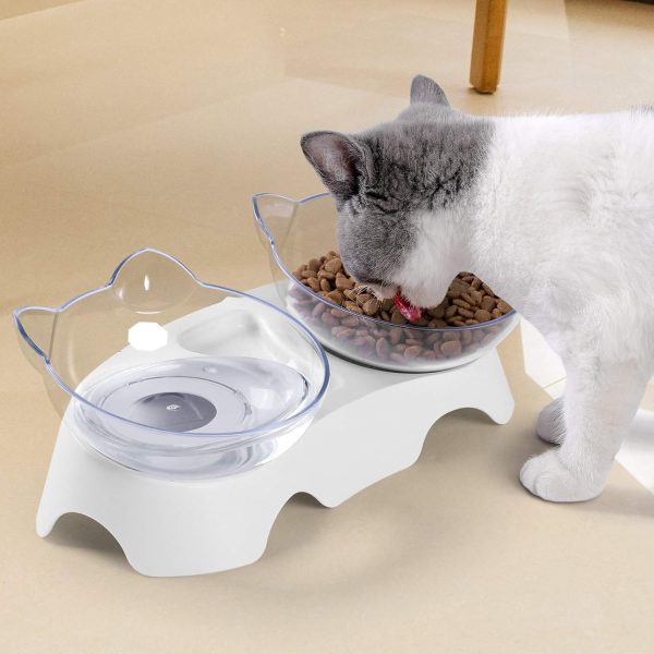 MILIFUN Cat Food Bowls Elevated Tilted, Anti Vomiting Orthopedic Kitty Bowls for Puppy and Bunny, Indoor Cats. - Image 2