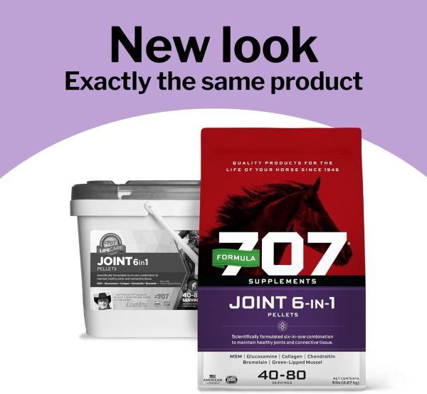 Formula 707 Joint 6in1 Equine Supplement 5 lb Bucket- Support for Joint Integrity and Inflammatory Response in Horses - Green-Lipped Mussel, MSM, Glucosamine, Chondroitin & Collagen - Image 2