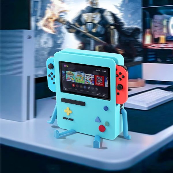 GRAPMKTG Charging Stand for Nintendo Switch Accessories Portable Dock Compatible for Nintendo Switch OLED Cute Case Decor Gift Men Women Kids Blue - Image 3