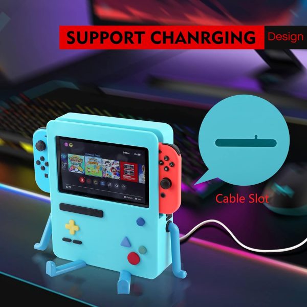 GRAPMKTG Charging Stand for Nintendo Switch Accessories Portable Dock Compatible for Nintendo Switch OLED Cute Case Decor Gift Men Women Kids Blue - Image 5